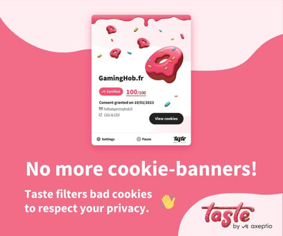 Taste no more cookie banner